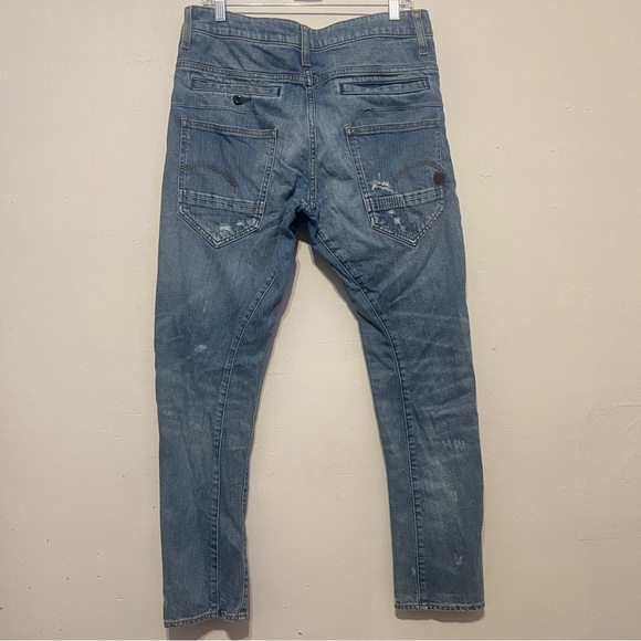 G-STAR RAW MENS D-STAQ 3D SLIM JEANS Sun Faded Prussian Blue Restored Size 30 - Picture 9 of 11